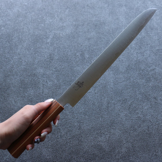 Shigeki Tanaka Majiro Silver Steel No.3 Bread Slicer 270mm Maple, Cherry, Walnut Handle - Seisuke Knife