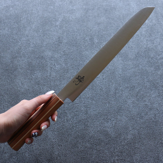 Shigeki Tanaka Majiro Silver Steel No.3 Bread Slicer 240mm Maple, Cherry, Walnut Handle - Seisuke Knife