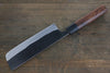 Yoshimi Kato Blue Super Clad Kurouchi Nakiri Japanese Chef Knife 165mm with Honduras Handle - Seisuke Knife
