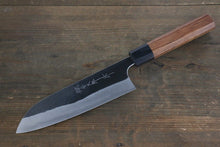  Yoshimi Kato Blue Super Clad Kurouchi Santoku Japanese Chef Knife 165mm with Honduras Handle - Seisuke Knife