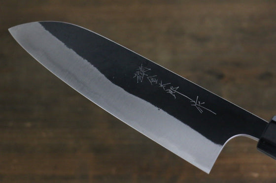 Yoshimi Kato Blue Super Clad Kurouchi Santoku Japanese Chef Knife 165mm with Honduras Handle - Seisuke Knife