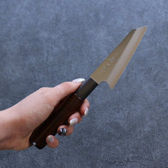 Misuzu VG10 Kasumitogi Kiritsuke Petty-Utility 105mm Brown Lacquered Handle - Seisuke Knife