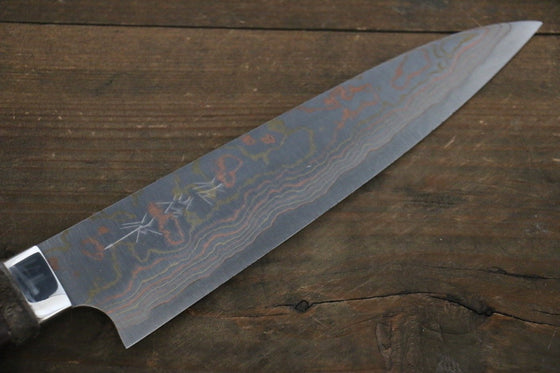 Takeshi Saji Blue Steel No.2 Colored Damascus Gyuto 180mm Cherry Blossoms Handle - Seisuke Knife