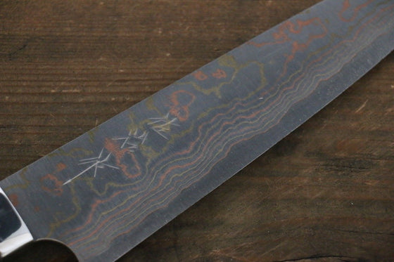Takeshi Saji Blue Steel No.2 Colored Damascus Gyuto 180mm Cherry Blossoms Handle - Seisuke Knife