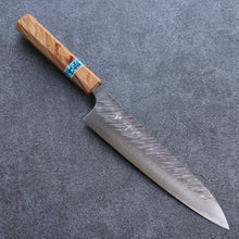  Yu Kurosaki Fujin SPG2 Hammered Gyuto Japanese Knife 210mm Olive tree(ferrule: Turquoise) Handle - Seisuke Knife