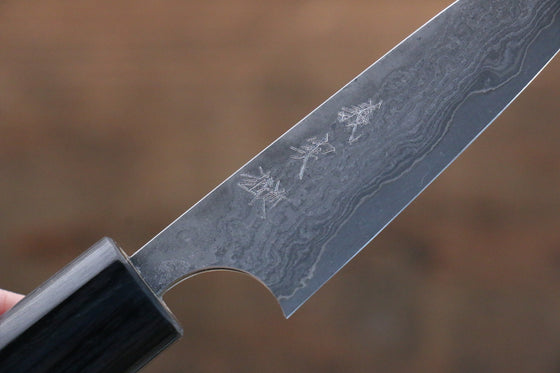 Yoshimi Kato VG10 8 Layer Damascus Petty-Utility  75mm with Shitan Handle - Seisuke Knife