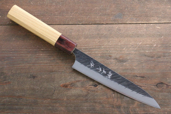 Yu Kurosaki Fujin Blue Super Hammered Petty-Utility Japanese Knife 150mm Keyaki (Japanese Elm) Handle - Seisuke Knife