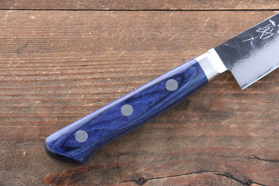 Seisuke Seiun VG10 33 Layer Damascus Petty-Utility 135mm Blue Pakka wood Handle with Sheath - Seisuke Knife