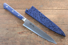  Seisuke Seiten Molybdenum Petty-Utility 120mm Blue Pakka wood Handle with Sheath - Seisuke Knife