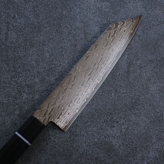 Seisuke AUS10 Mirror Crossed Bunka 180mm Black Pakka wood Handle - Seisuke Knife