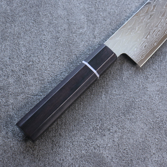 Seisuke AUS10 Mirror Crossed Bunka 180mm Black Pakka wood Handle - Seisuke Knife