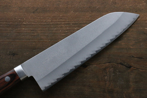 Kunihira VG1 Nashiji Santoku Japanese Knife 170mm with Mahogany Handle - Seisuke Knife
