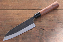  Nao Yamamoto Blue Super Kurouchi Santoku Japanese Knife 165mm Walnut Handle - Seisuke Knife