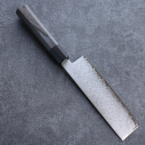 Seisuke VG10 Damascus Nakiri 180mm Gray Pakka wood Handle - Seisuke Knife