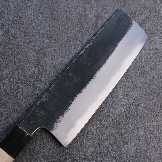 Kikuzuki White Steel No.2 Black Finished Nakiri 180mm Magnolia Handle - Seisuke Knife