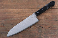  Nao Yamamoto VG10 Black Damascus Santoku 180mm Black Pakka wood - Seisuke Knife