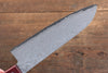 Nao Yamamoto VG10 Black Damascus Santoku  180mm Red Pakka wood - Seisuke Knife