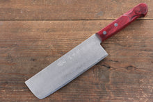  Nao Yamamoto SPG2 Damascus Migaki Finished Nakiri Japanese Knife 165mm Red Pakka wood - Seisuke Knife
