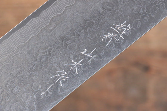 Nao Yamamoto SPG2 Damascus Migaki Finished Nakiri 165mm Red Pakka wood - Seisuke Knife