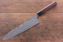  Nao Yamamoto SPG2 Black Damascus Gyuto Japanese Knife 240mm Shitan Handle - Seisuke Knife