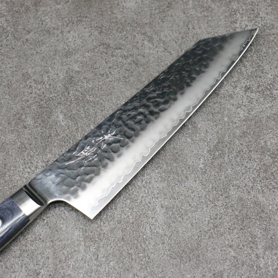 Seisuke Aotsuchi AUS10 Hammered Kiritsuke Santoku 195mm Navy blue Pakka wood Handle with Sheath - Seisuke Knife