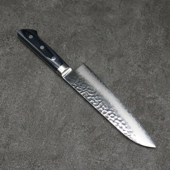 Seisuke Seiun VG10 33 Layer Damascus Santoku 180mm Navy blue Pakka wood Handle - Seisuke Knife