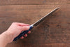 Seisuke Aotsuchi AUS10 Hammered Kiritsuke Petty-Utility Japanese Knife 140mm Blue Pakka wood Handle with Sheath - Seisuke Knife