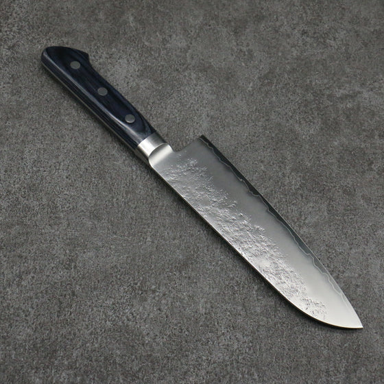 Seisuke Aonashi AUS10 3 Layer Nashiji Santoku 170mm Navy blue Pakka wood Handle - Seisuke Knife