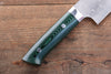 Takeshi Saji VG10 Diamond Finish Damascus Gyuto 240mm Green Micarta Handle - Seisuke Knife