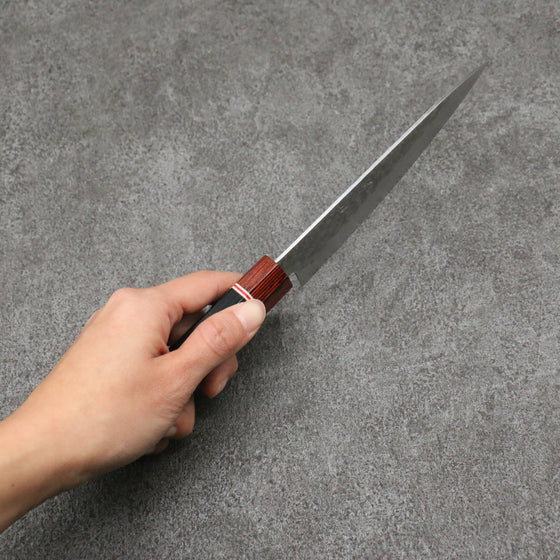 Seisuke VG10 Small Santoku 135mm Black Pakka wood Handle - Seisuke Knife