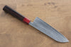 Kunihira VG1 Hammered Santoku 170mm with Shitan Handle and Red Pakkawood Ferrule - Seisuke Knife