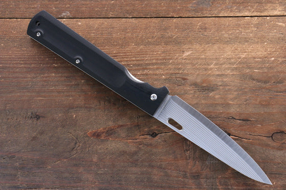 Takeshi Saji R2/SG2 Damascus Folding Petty-Utility Japanese Knife 120mm with Carbon Fiber Handle - Seisuke Knife