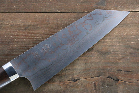 Takeshi Saji Blue Steel No.2 Colored Damascus Bunka  180mm Ironwood Handle - Seisuke Knife