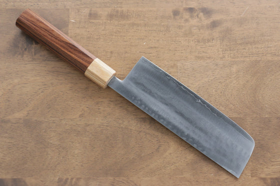 Kunihira VG1 Hammered Nakiri 165mm with Morado Handle - Seisuke Knife