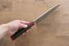 Makoto Kurosaki Kaen Coreless Mirrored Finish Damascus Santoku  170mm Ebony Wood(With Double Red Pakka wood) Handle - Seisuke Knife