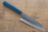 Makoto Kurosaki SPG2 Migaki Finished Santoku 170mm with Blue Lacquered Handle - Seisuke Knife