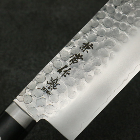 Kanetsune VG1 Hammered Nakiri 165mm Black Pakka wood Handle - Seisuke Knife