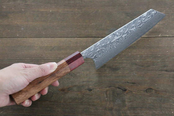Yoshimi Kato R2/SG2 Damascus Bunka Japanese Chef Knife 165mm with Honduras Handle - Seisuke Knife