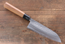  Kunihira Tanryu VG1 Damascus Santoku 170mm with Walnut Handle - Seisuke Knife