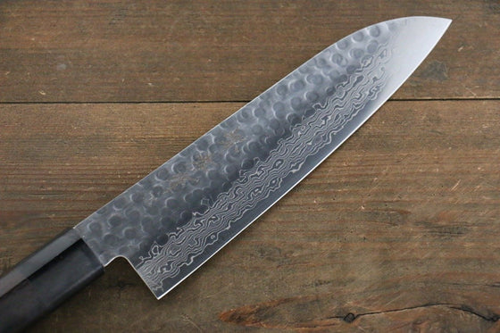 Sakai Takayuki 45 Layer Damascus Japanese Chef's Santoku Knife 180mm with Shitan Handle - Seisuke Knife
