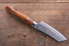 Kazuo Nomura VG10 Damascus Kiritsuke Japanese Knife 90mm with Ironwood Handle - Seisuke Knife