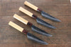 Sakai Takayuki VG10 33 Layer Damascus Steak Knife 120mm with Keyaki Elm Handle Set of 4 - Seisuke Knife