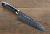 Takeshi Saji SRS13 Hammered Santoku Japanese Knife 180mm Black Micarta Handle - Seisuke Knife