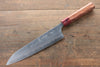 Yoshimi Kato Blue Super Nashiji Gyuto 210mm with Red Honduras Handle - Seisuke Knife