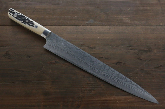 Takeshi Saji VG10 Damascus Sujihiki  270mm Cow Bone Handle - Seisuke Knife