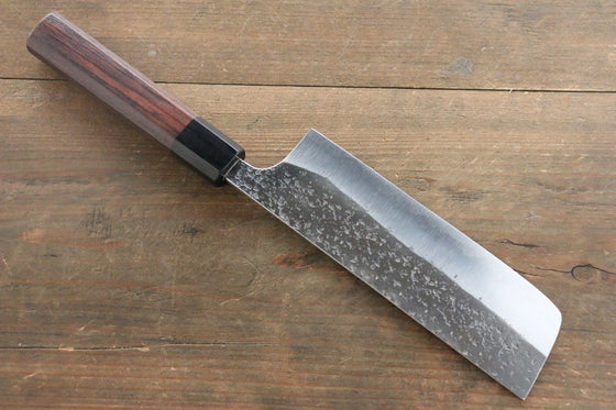 Yu Kurosaki Blue Super Clad Hammered Kurouchi Nakiri Japanese Chef Knife 165mm - Seisuke Knife
