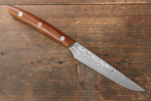  Takeshi Saji SG2 Black Damascus Steak 125mm Ironwood Handle - Seisuke Knife