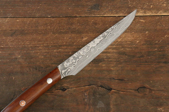 Takeshi Saji SG2 Black Damascus Steak 125mm Ironwood Handle - Seisuke Knife