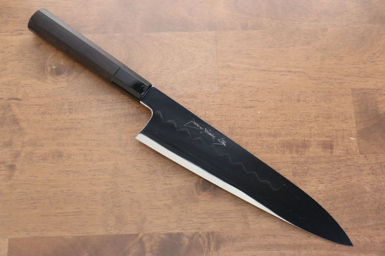 Jikko Honyaki White Steel No.3 Mirrored Finish Gyuto 210mm with Ebony Wood Handle - Seisuke Knife