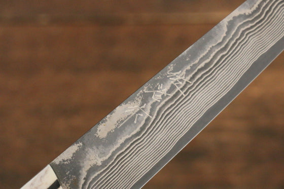 Takeshi Saji VG10 Black Damascus Steak  125mm White Cow Bone Handle - Seisuke Knife